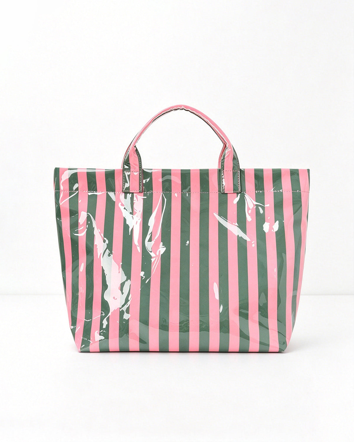 Bulk Pink Green Striped Waterproof Tote Pool Preppy Accessory SP076
