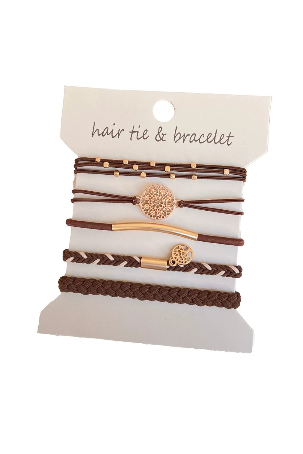 Wholesale 5PCS Hair Ties Bracelet for Women 5 Styles Soft Braided Boho Hair Bands Elastic No Damage Hair Ties for Girls thick Thin Long Curly Hair Accessories SP004