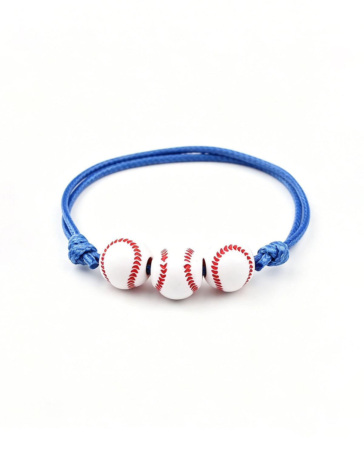 Blue Woven Baseball Bracelet | Minimalist Team Spirit Sports Jewelry for Gift SP040