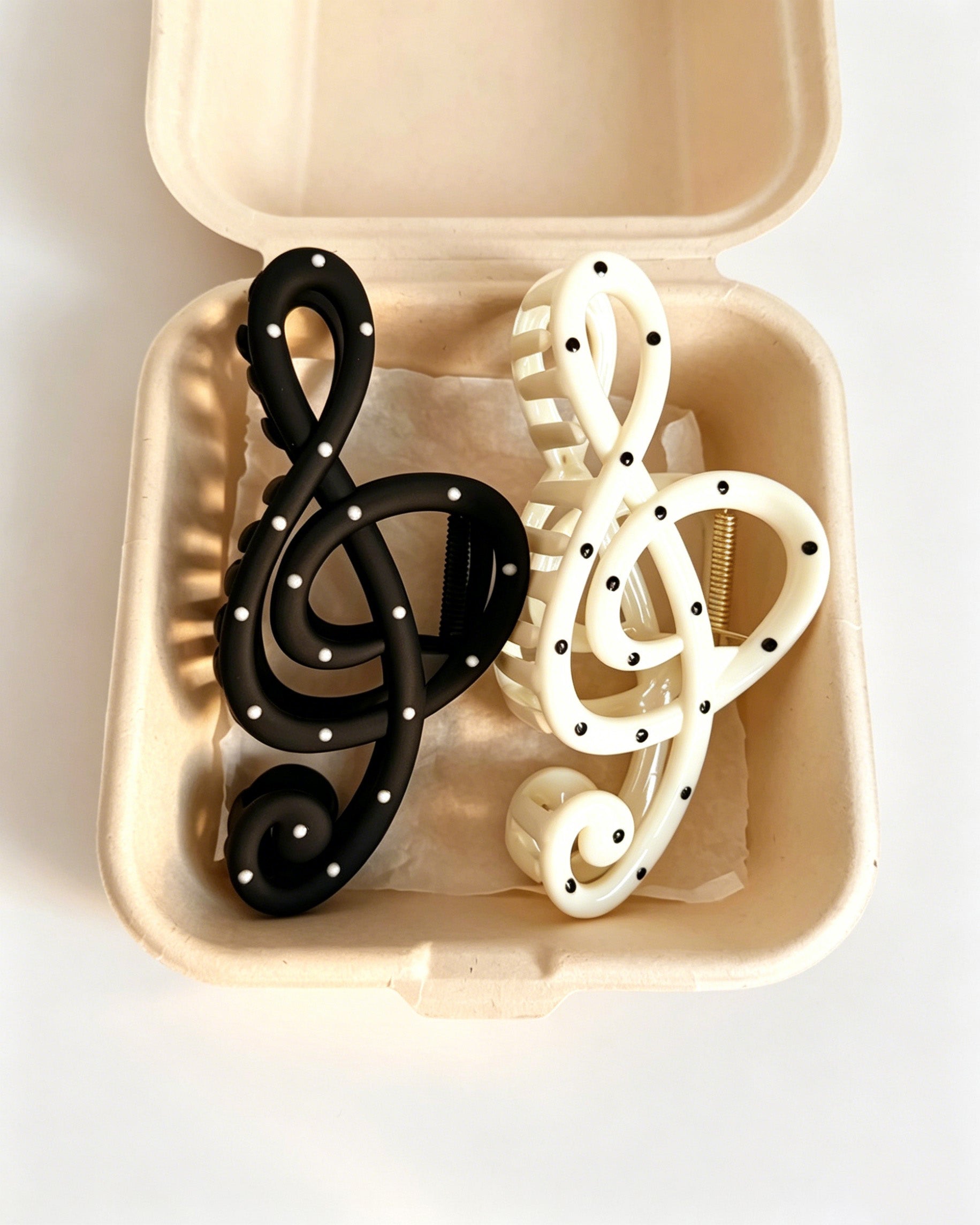 Bulk White Polka Dot Music Note Hair Clip Party Vintage SP082
