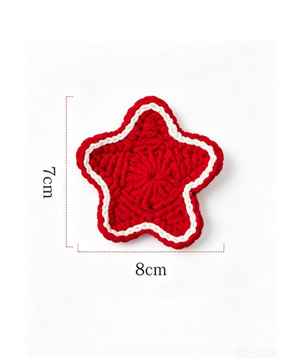 Wholesale Red Handmade Crochet Star Magnet SP026