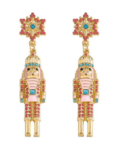 Wholesale Rhinestone Nutcracker Christmas EarringsWholesale Rhinestone Earrings SP016