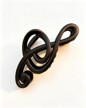 Wholesale Matte Black Music Note Hair Claw Minimalist Daily Essential SP086