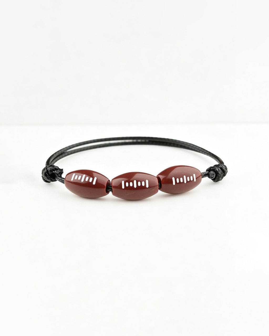 Wholesale Football Mom Cord Bracelet | Minimalist Game Day Sports Bead Jewelry Bulk SP041