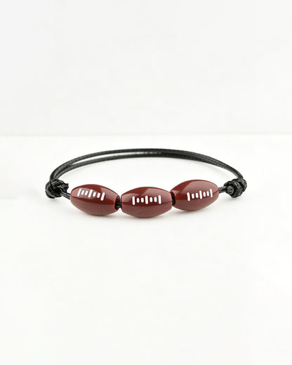 Football Mom Cord Bracelet | Minimalist Game Day Sports Bead Jewelry SP041