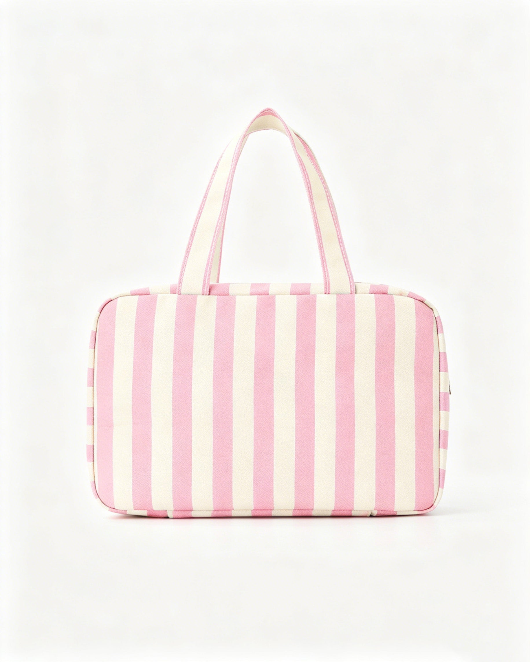 Wholesale Pink Striped Hanging Toiletry Bag Travel Preppy Gift
