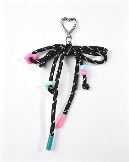 Wholesale Black Rope Bow Keychain Casual Edgy Bag Decor SP044