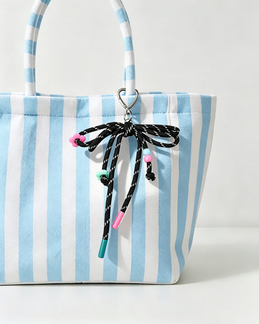 Wholesale Black Rope Bow Keychain Casual Edgy Bag Decor SP044