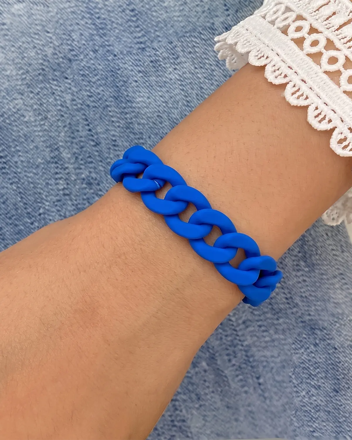 Blue Chunky Acrylic Bracelet Party Statement Jewelry Gift SP278