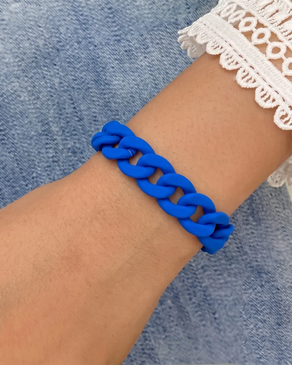 Blue Chunky Acrylic Bracelet Party Statement Jewelry Gift SP278