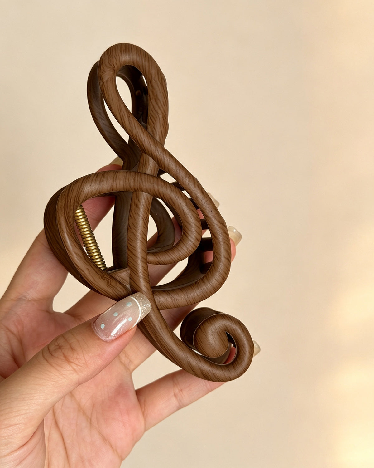 Brown Music Note Hair Claw Daily Accessory SP241