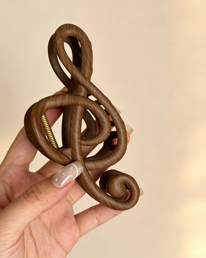 Brown Music Note Hair Claw Daily Accessory SP241