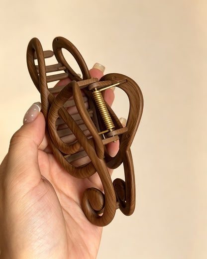 Brown Music Note Hair Claw Daily Accessory SP241