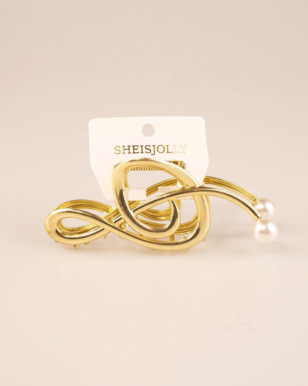 Gold Metal Pearl Hair Claw Clip Party Elegant Accessory SP079