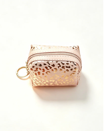 Pink Foil Leopard Cosmetic Bag Party Cute Pouch SP152