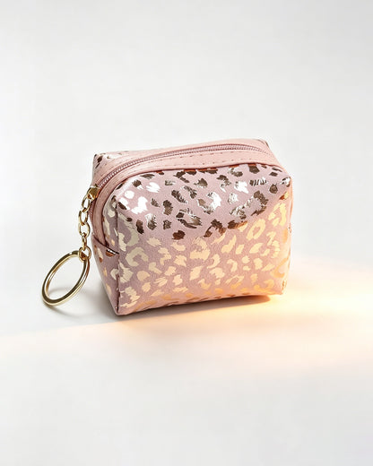 Pink Foil Leopard Cosmetic Bag Party Cute Pouch SP152