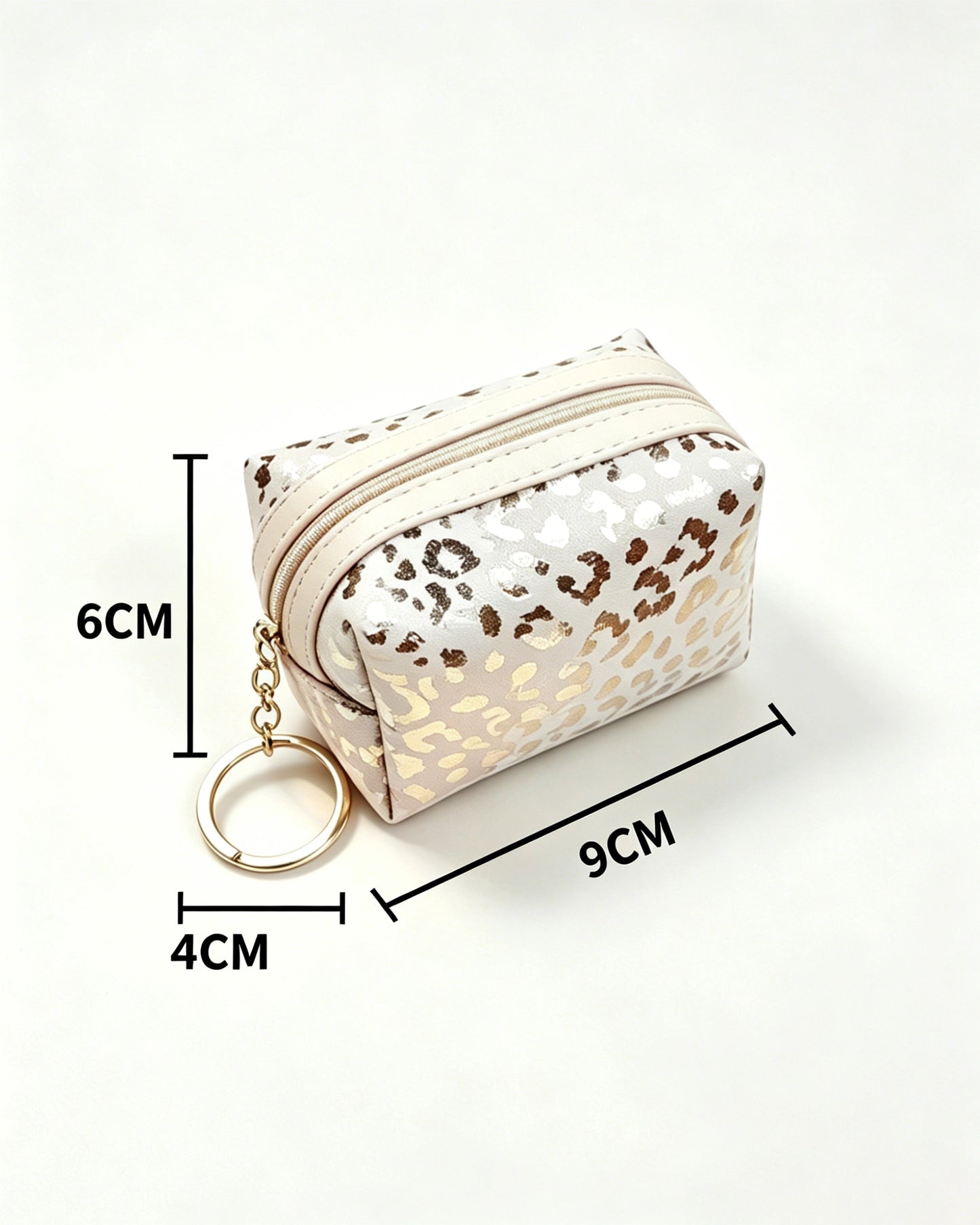 White Foil Leopard Makeup Bag Daily Chic Pouch SP154