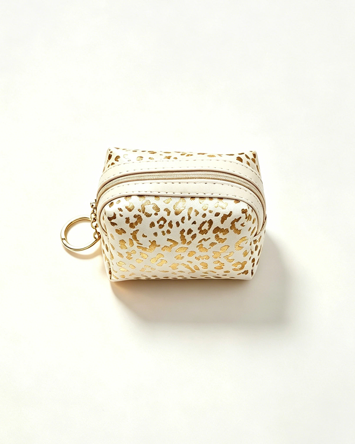 White Foil Leopard Makeup Bag Daily Chic Pouch SP154