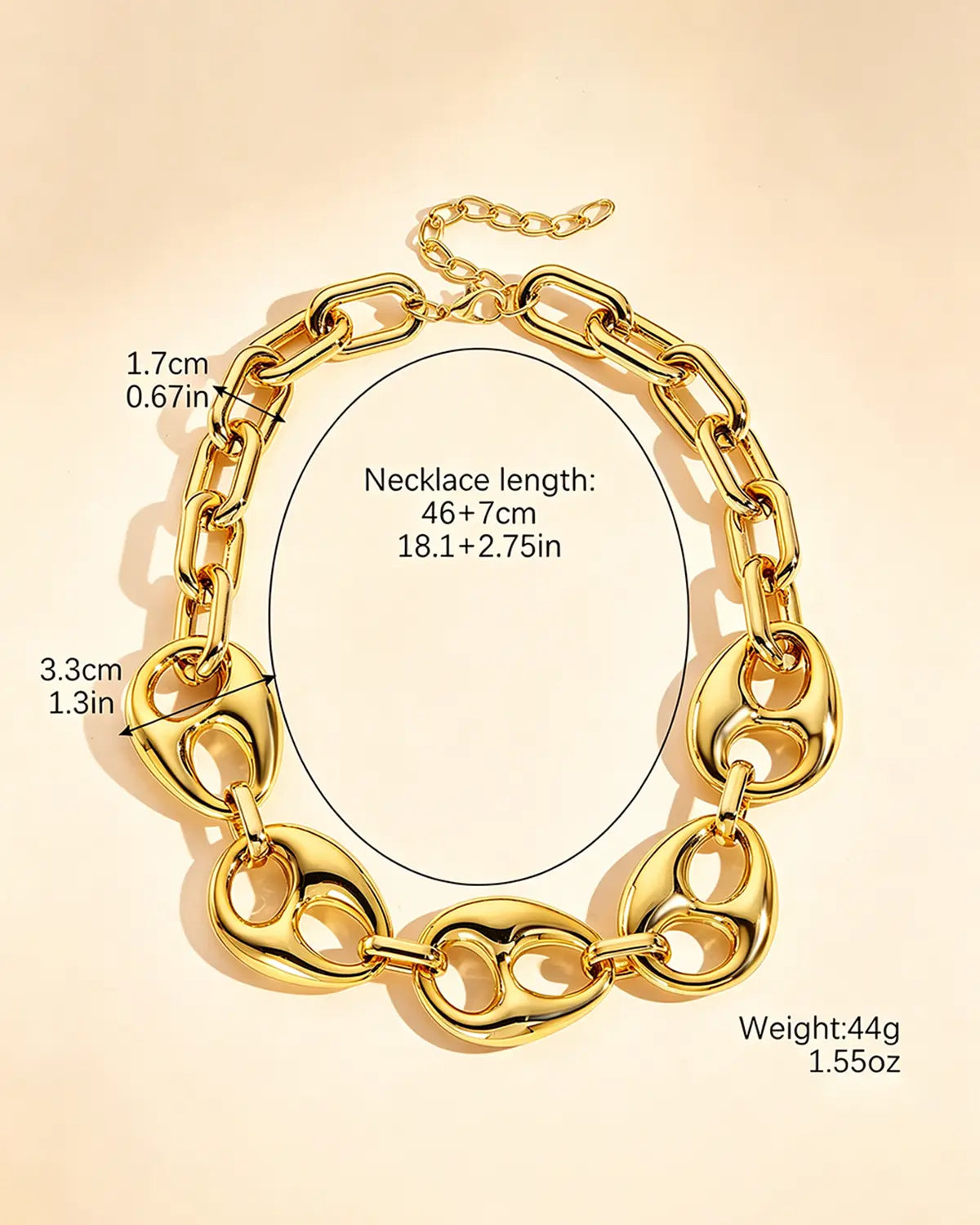 Gold Acrylic Chunky Chain Party Boutique SP330