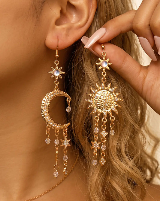 Gold Celestial Tassel Earrings Party Boutique SP335