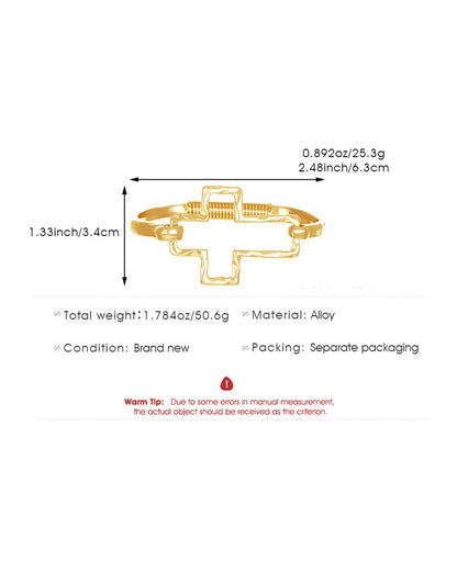 Gold Cross Hammered Bangle Daily Boutique Jewelry Gift SP282