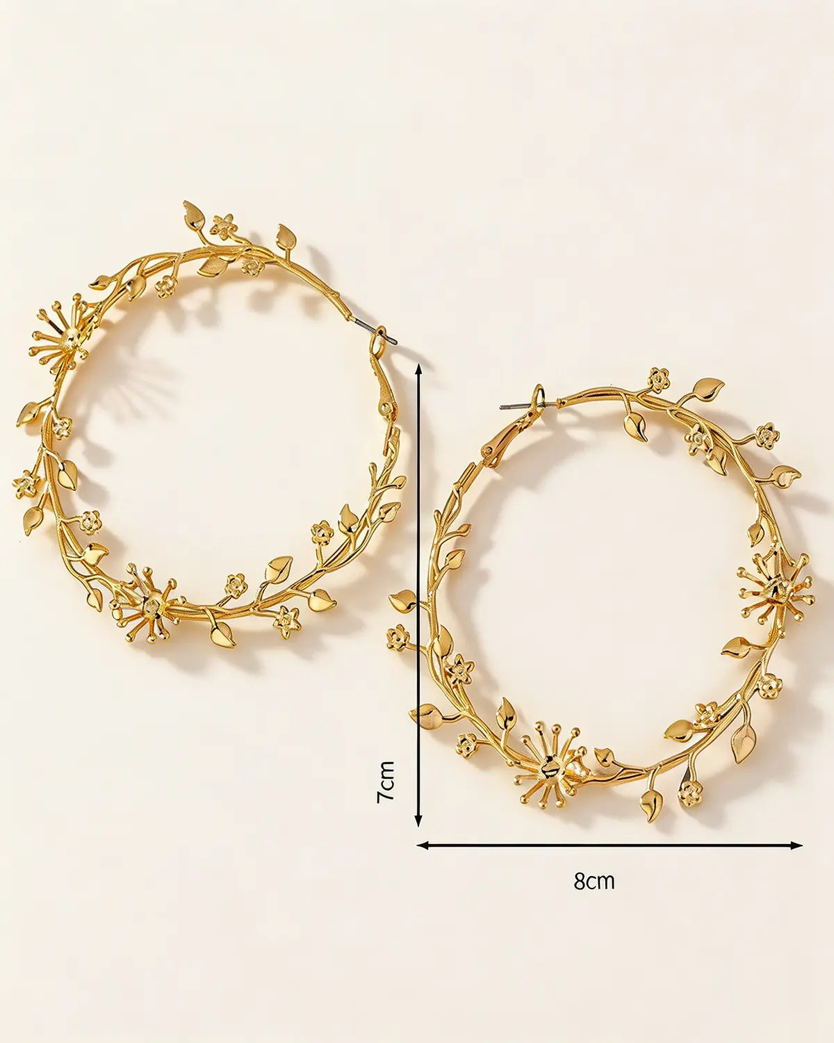Gold Floral Zircon Hoop Party Boutique Gift SP313