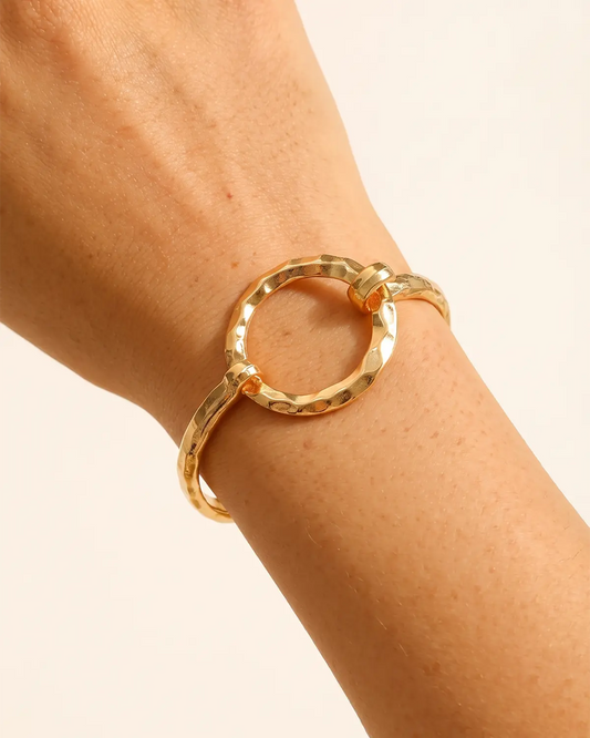 Gold Hammered Bangle Daily Boutique Jewelry Gift SP280