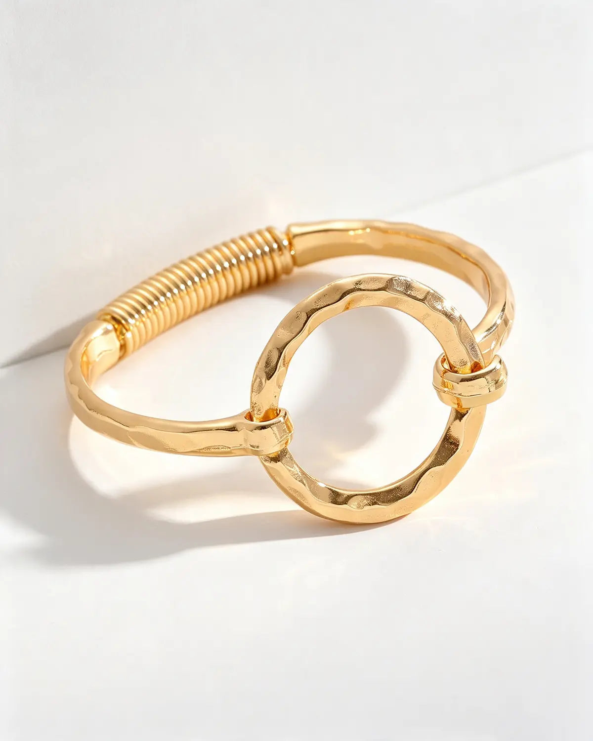 Gold Hammered Bangle Daily Boutique Jewelry Gift SP280