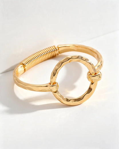 Gold Hammered Bangle Daily Boutique Jewelry Gift SP280