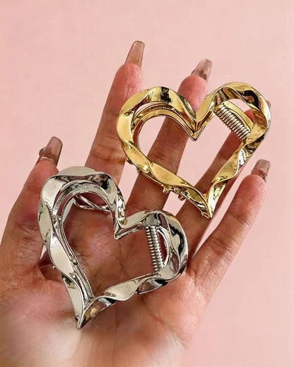 Gold Heart Hair Claw Daily Boutique SP340