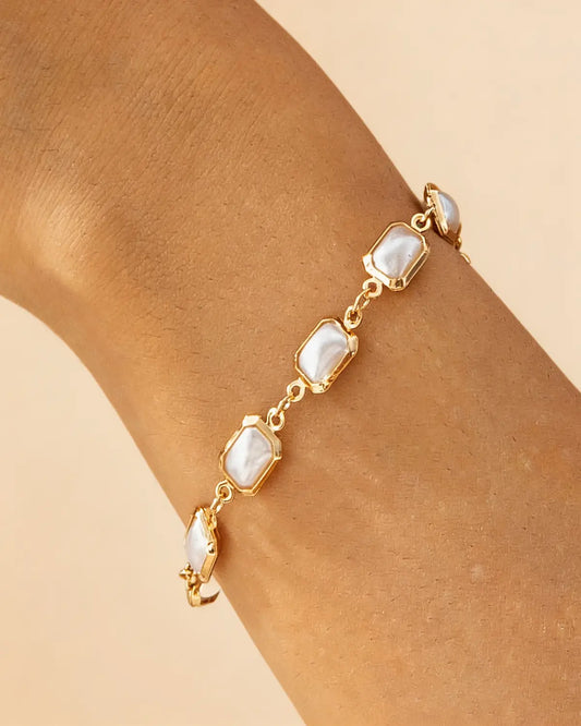 Gold Pearl Geometric Bracelet Daily Boutique SP322