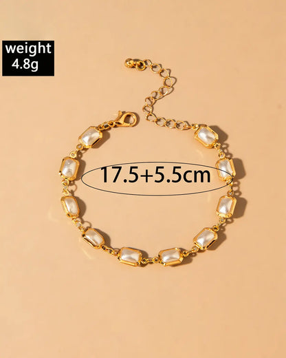 Gold Pearl Geometric Bracelet Daily Boutique SP322