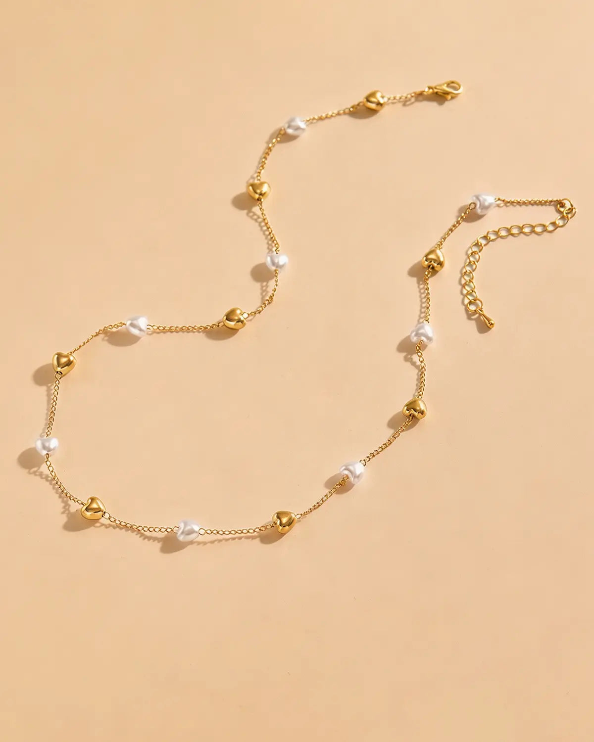 Gold Pearl Heart Necklace Daily Boutique Wholesale SP318