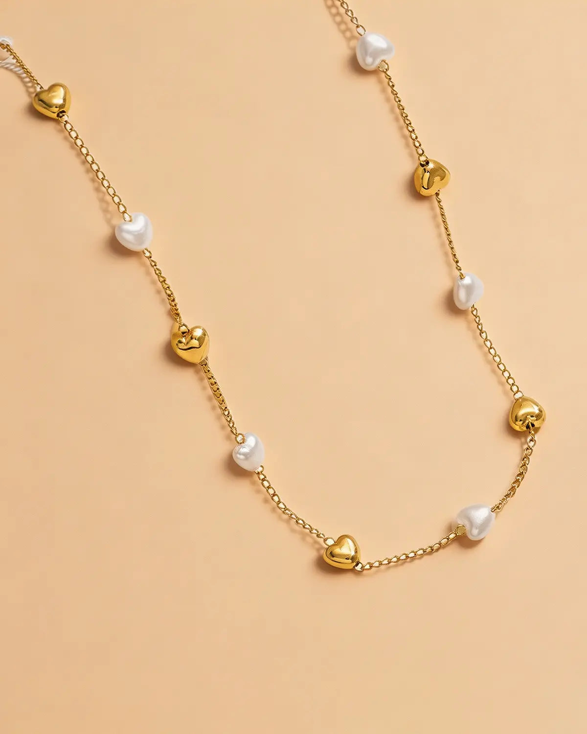 Gold Pearl Heart Necklace Daily Boutique Wholesale SP318