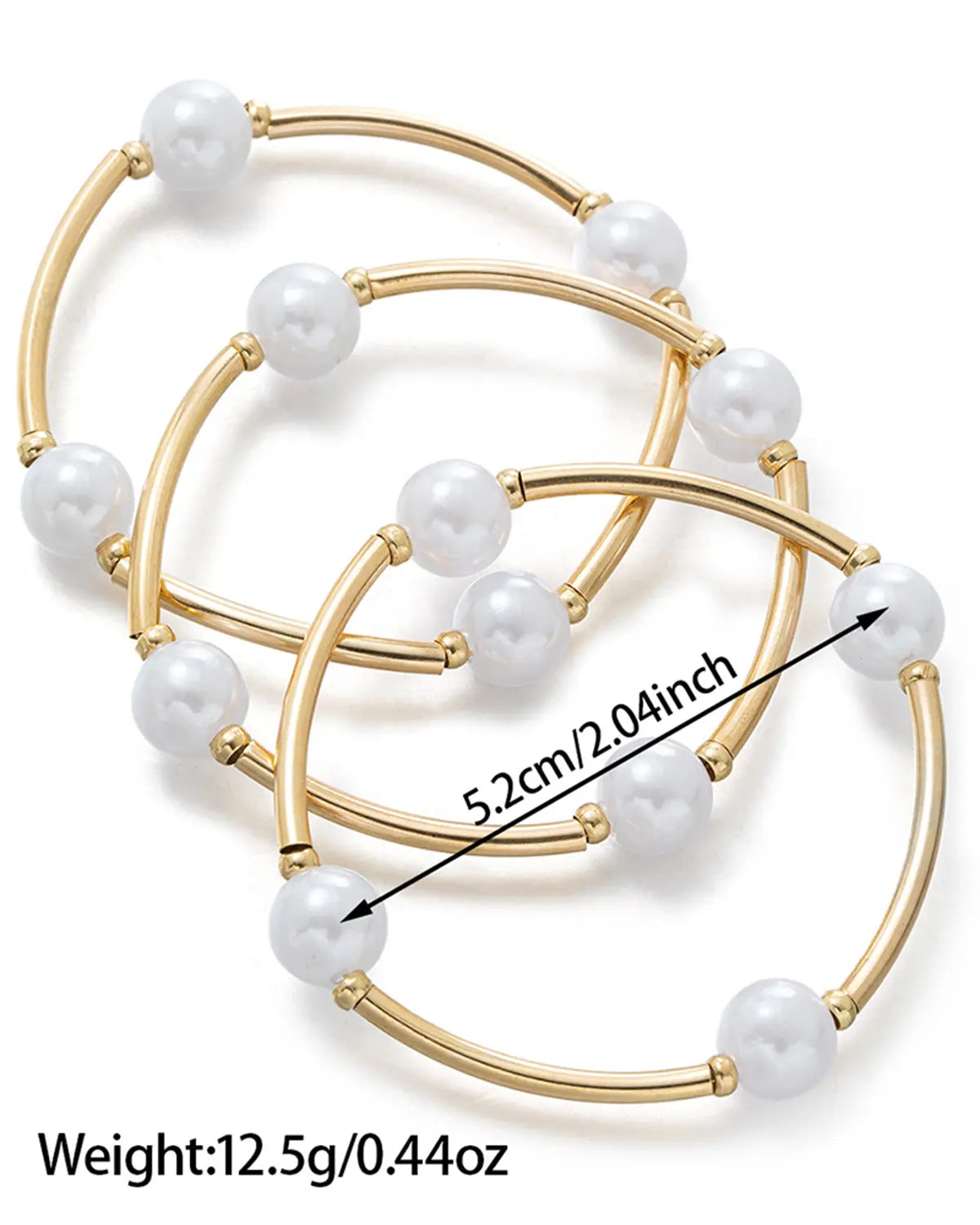 Gold Pearl Tube Stacking Bracelet Daily Boutique SP328