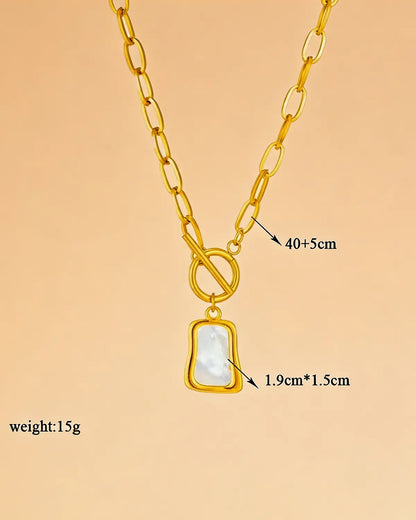 Gold Shell OT Necklace Daily Boutique SP329