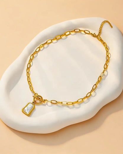 Gold Shell OT Necklace Daily Boutique SP329