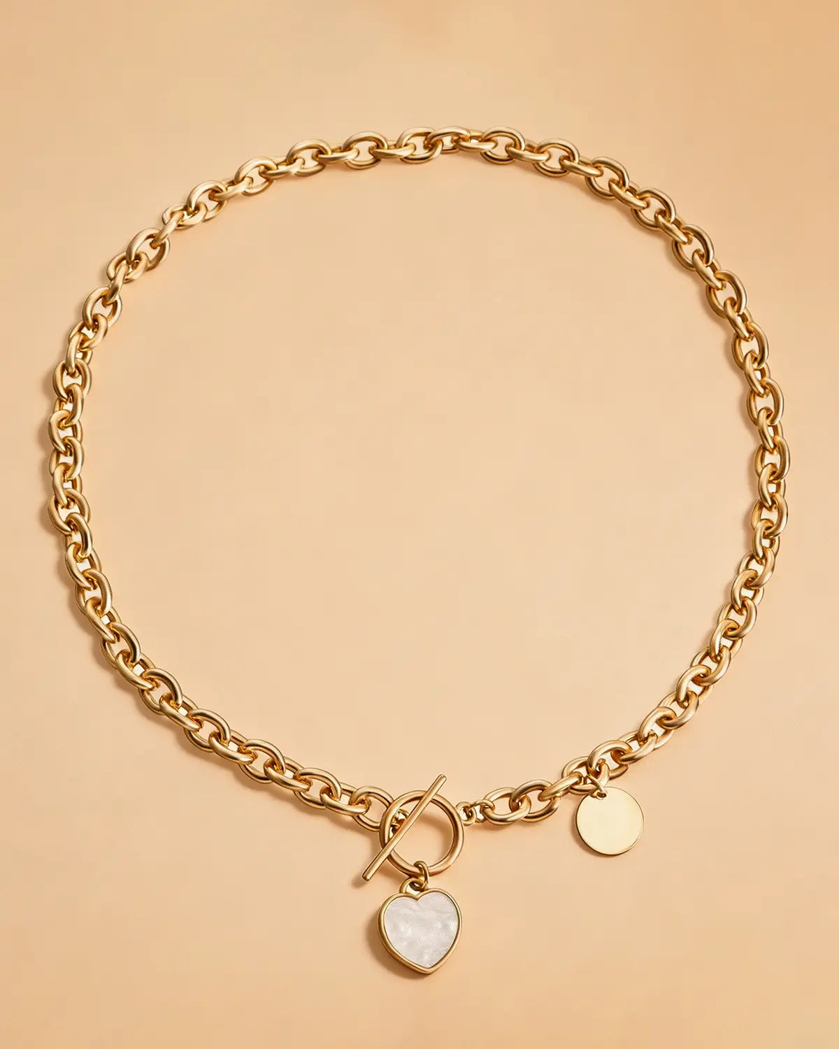 Gold Silver Heart Chain Daily Boutique SP316-GD