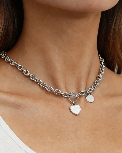 Gold Silver Heart Chain Daily Boutique SP316-SL
