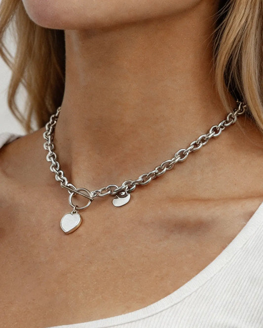 Gold Silver Heart Chain Daily Boutique SP316-SL
