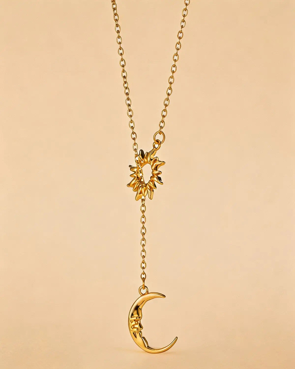 Gold Silver Sun Moon Necklace Daily Boutique SP315-GD