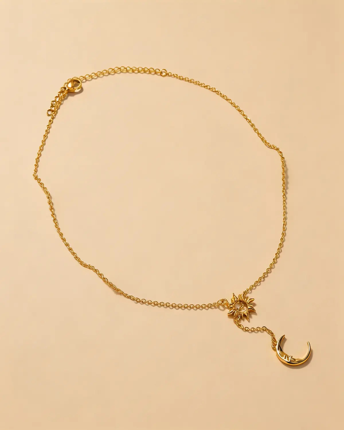 Gold Silver Sun Moon Necklace Daily Boutique SP315-GD