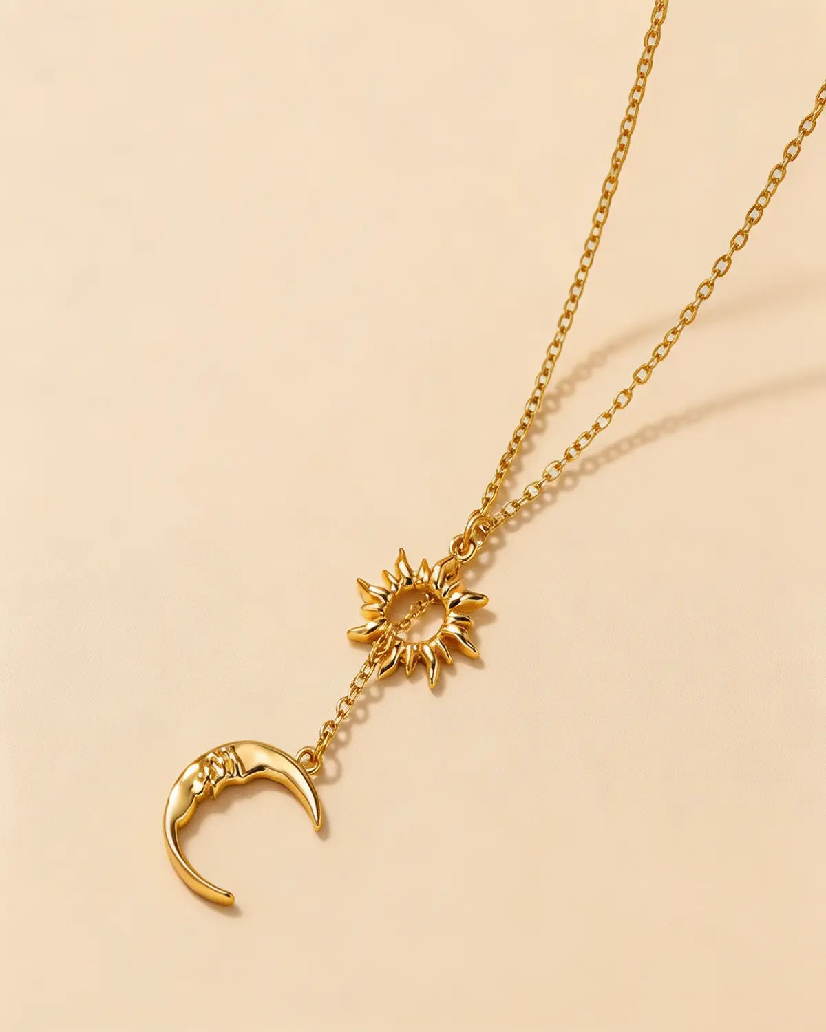 Gold Silver Sun Moon Necklace Daily Boutique SP315-GD