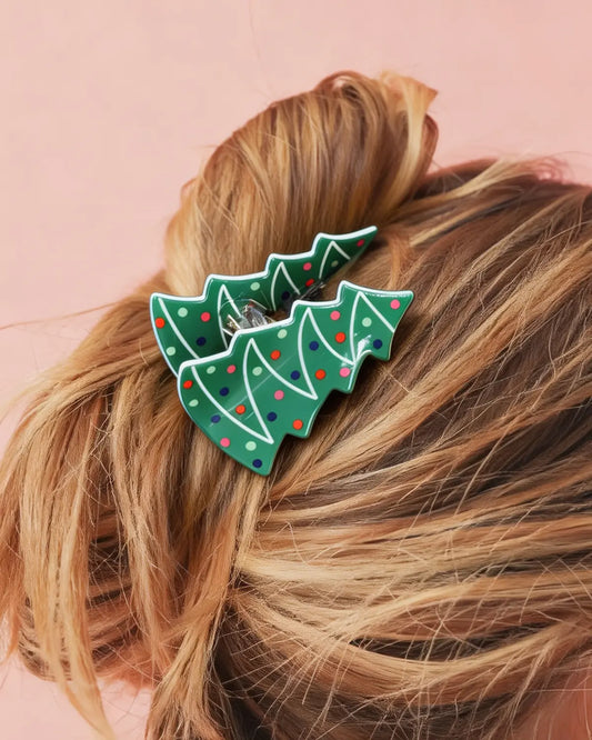 Green Christmas Tree Hair Claw SP339