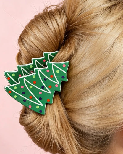 Green Christmas Tree Hair Claw SP339