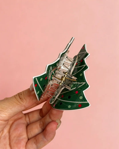 Green Christmas Tree Hair Claw SP339
