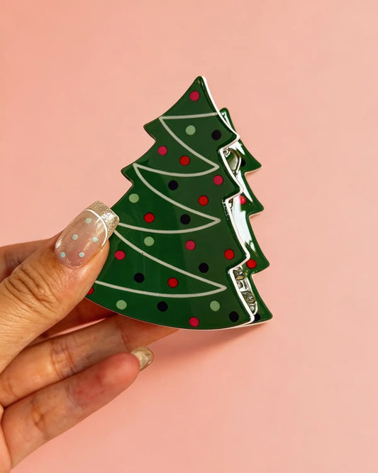 Green Christmas Tree Hair Claw SP339