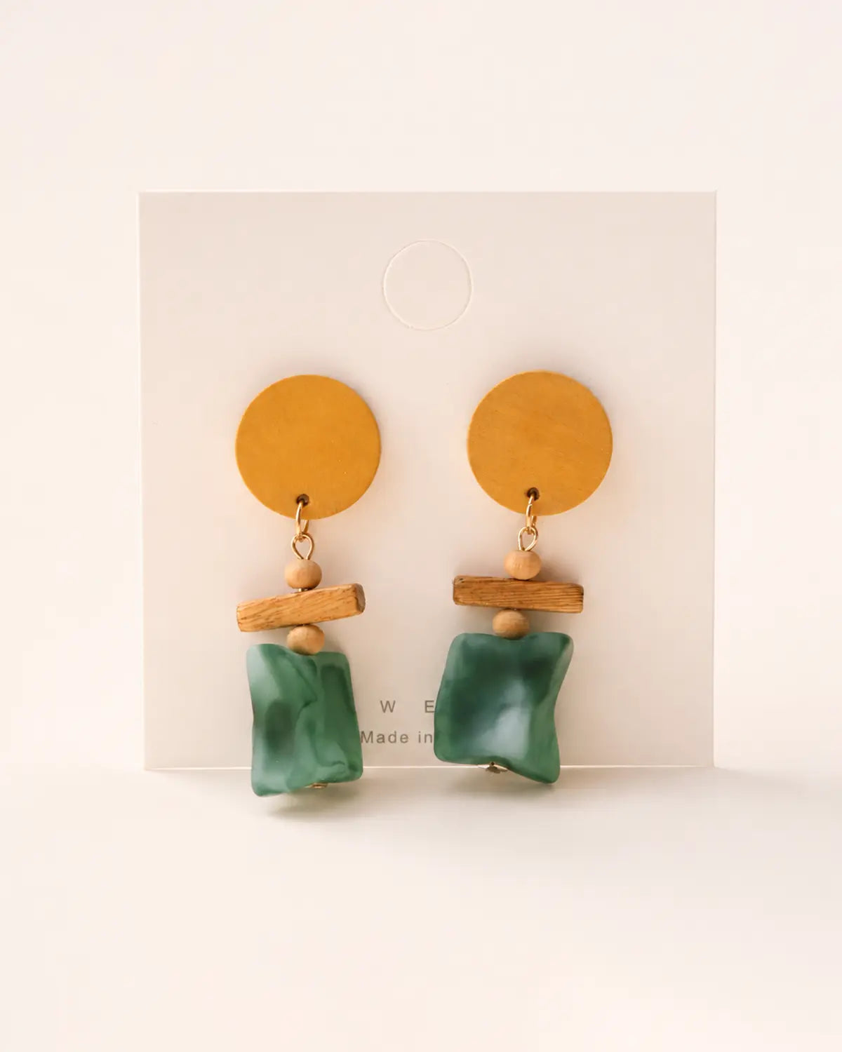 Green Wood Acrylic Earring Daily Fashion Jewelry Gift SP287