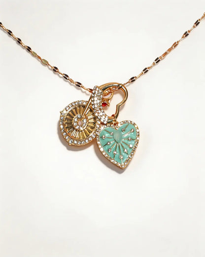 Mint Green Vintage Heart Necklace Daily Boutique Gift SP307