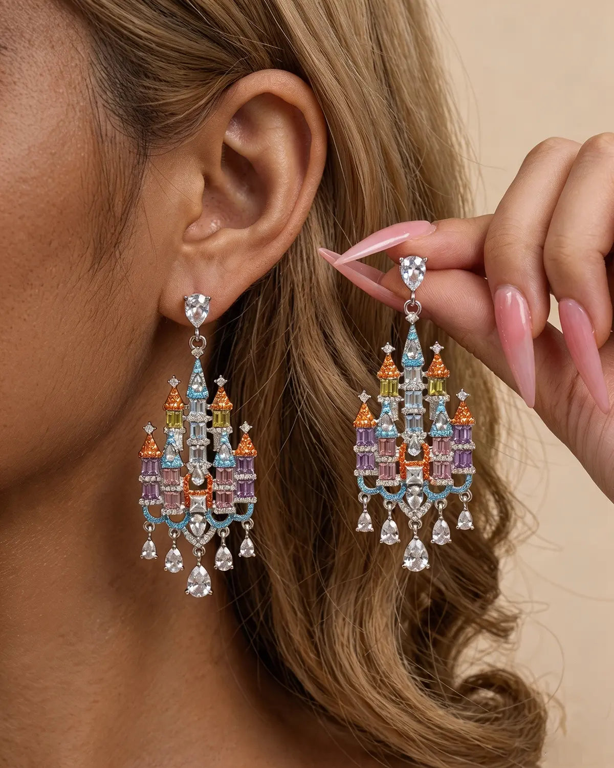 Multicolor Castle Drop Earrings Party Statement Jewelry Gift SP310